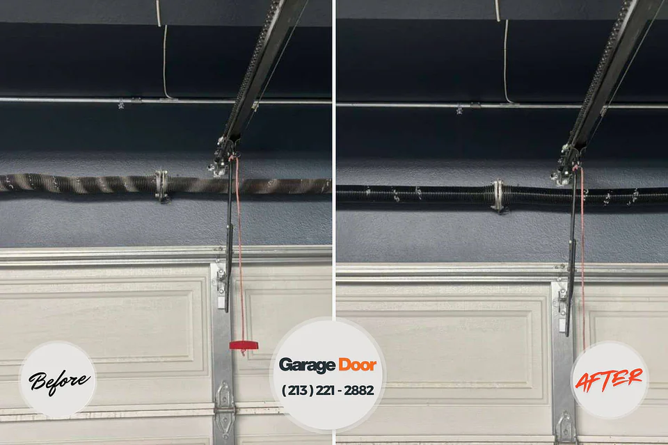 Before and after: garage door repair Glen Hills Glen Carbon